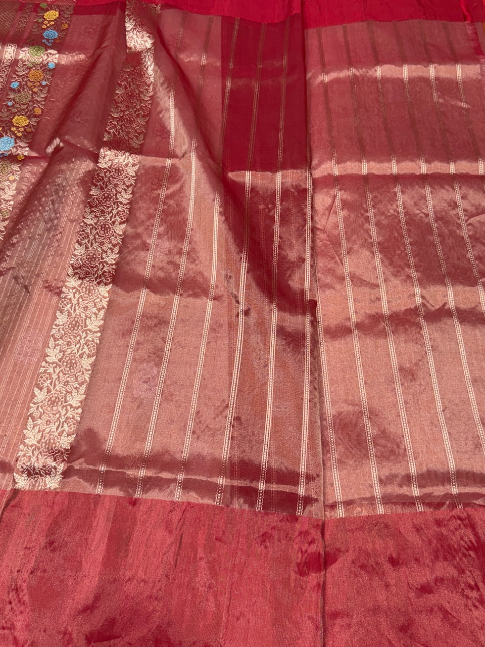 Ivory Handwoven Pure Banarasi Tissue Saree
