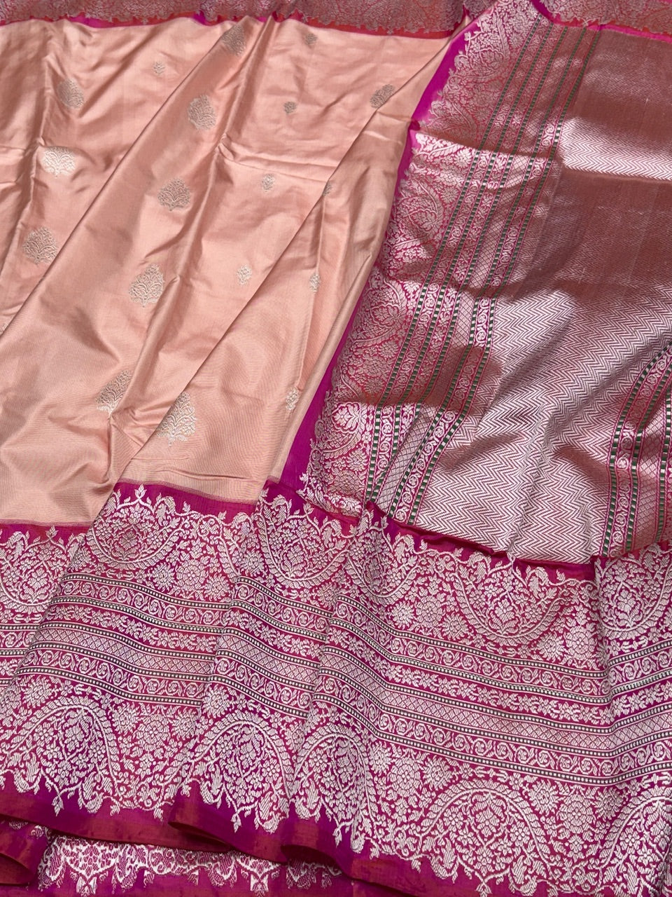 Peach Handwoven Ektara Pure Silk Saree