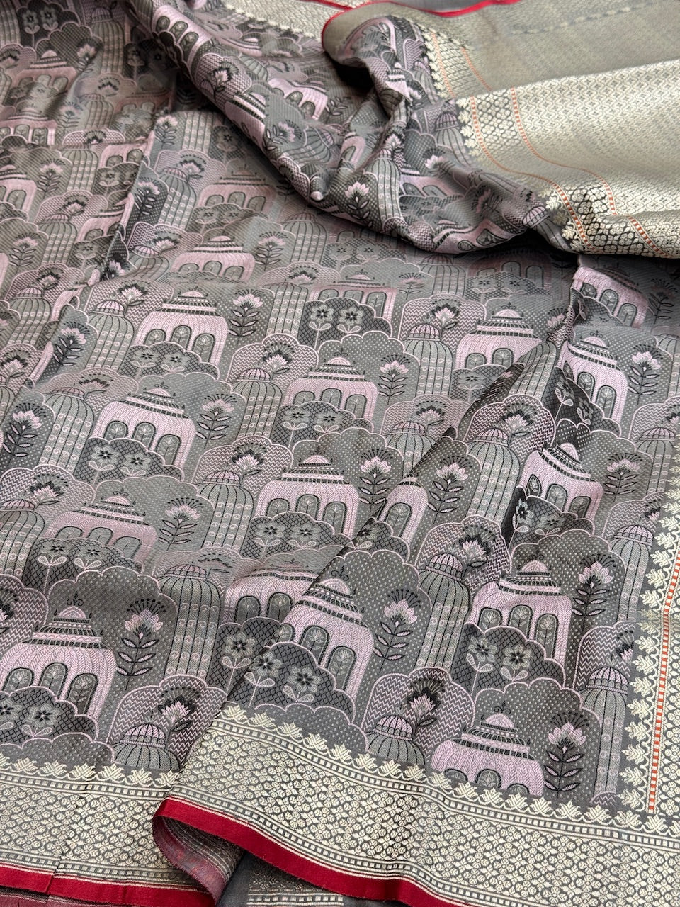 Handwoven Banarasi Satin Tanchoi Silk Saree