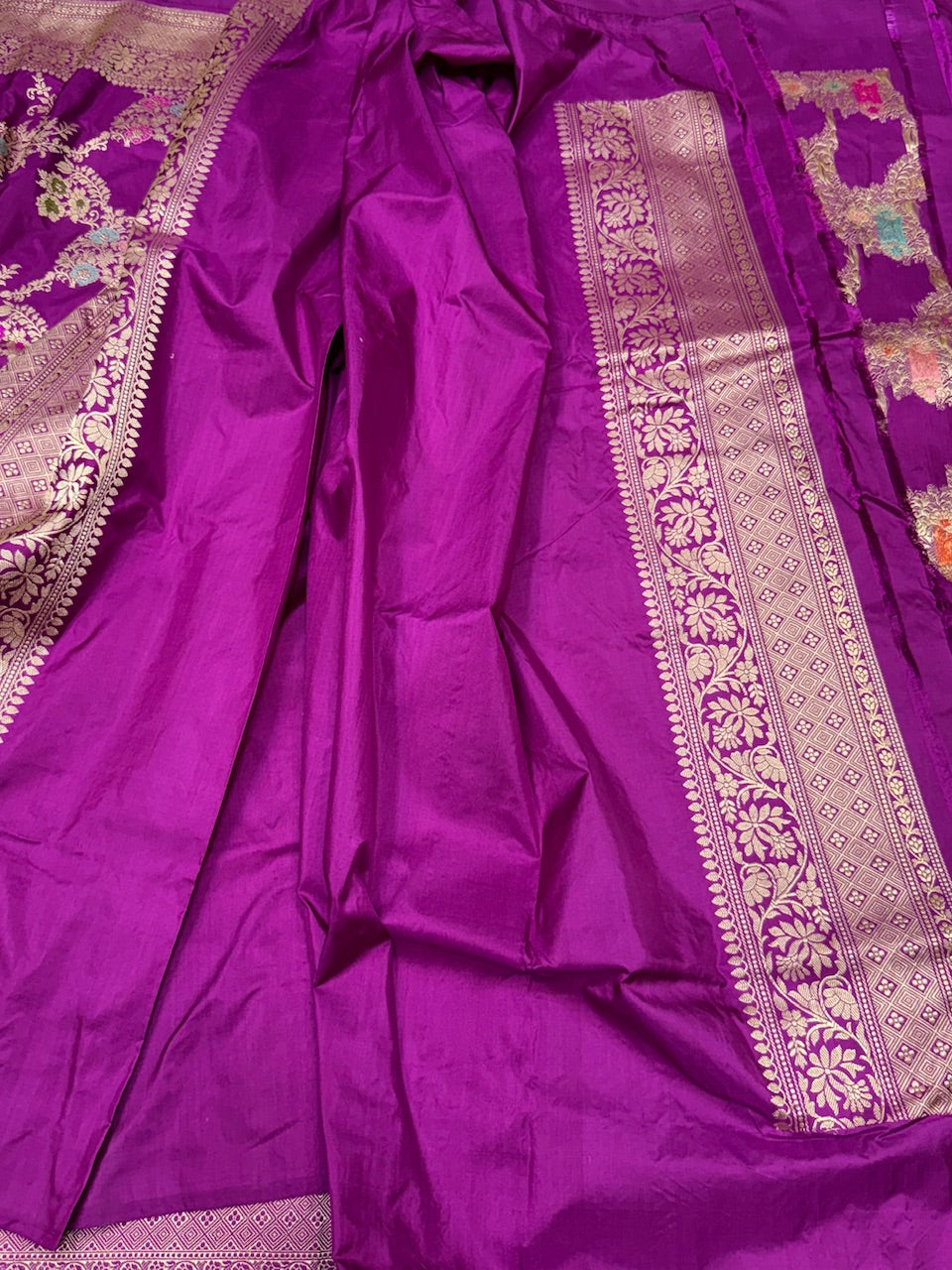 Magenta Pink Handwoven Pure Banarasi Silk Saree