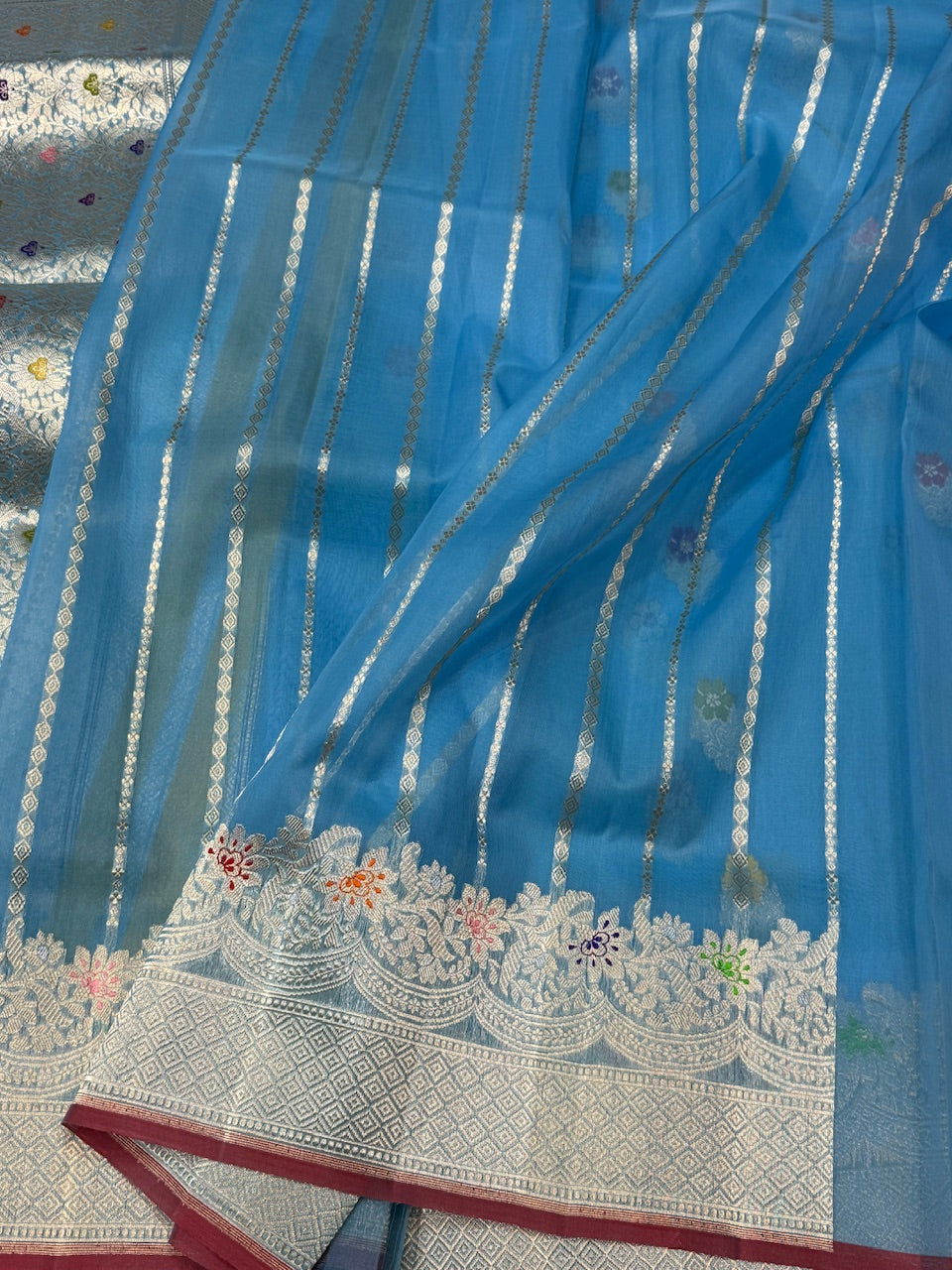 Handwoven Pure Banarasi Organza Saree