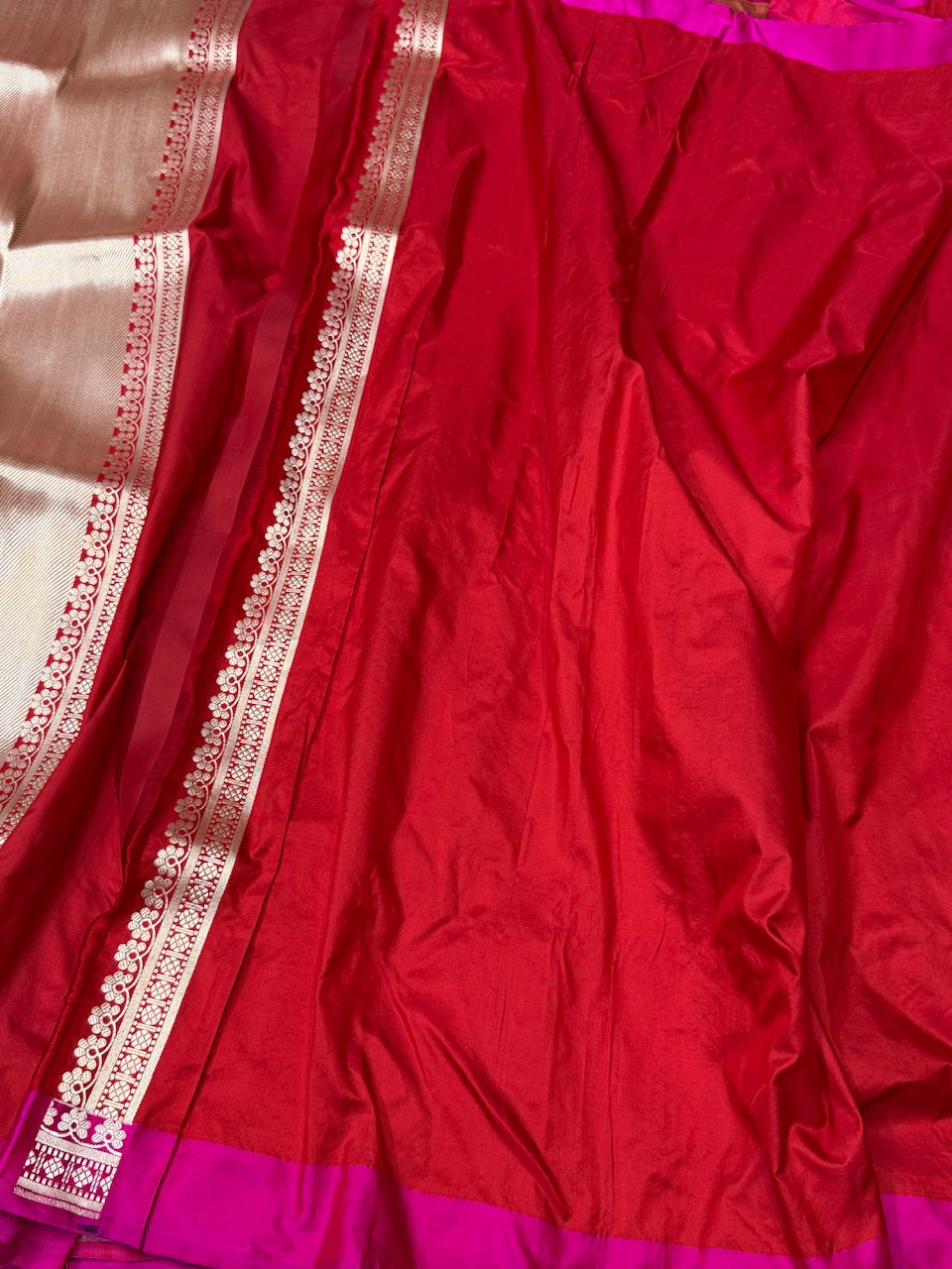 Red Handwoven Pure Silk Brocade Saree