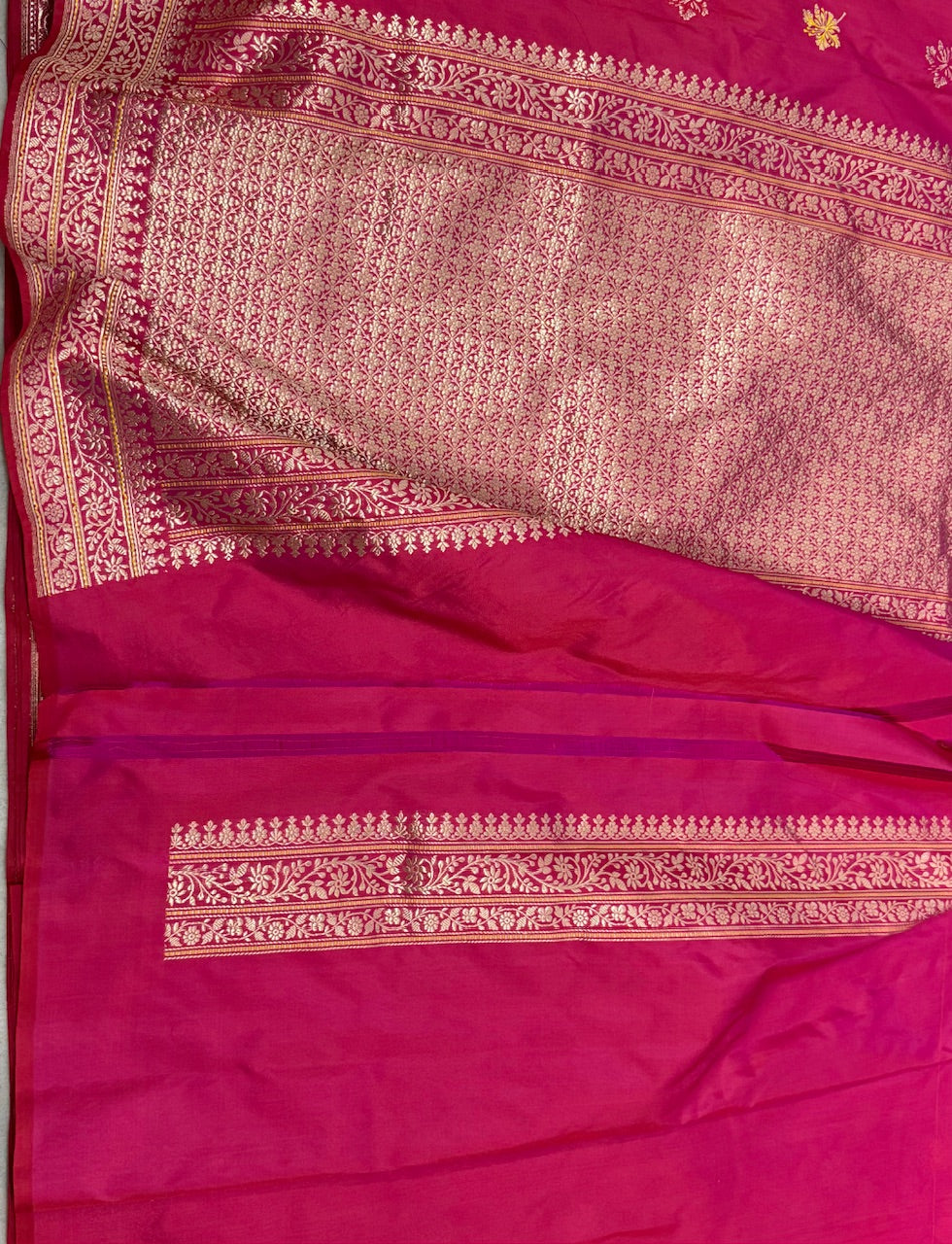 Rani Pink Handwoven Banarasi Silk Saree