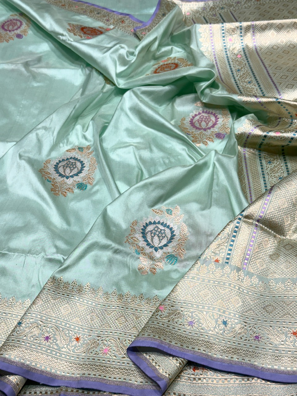 Pista Handwoven Banarasi Pure Silk Saree