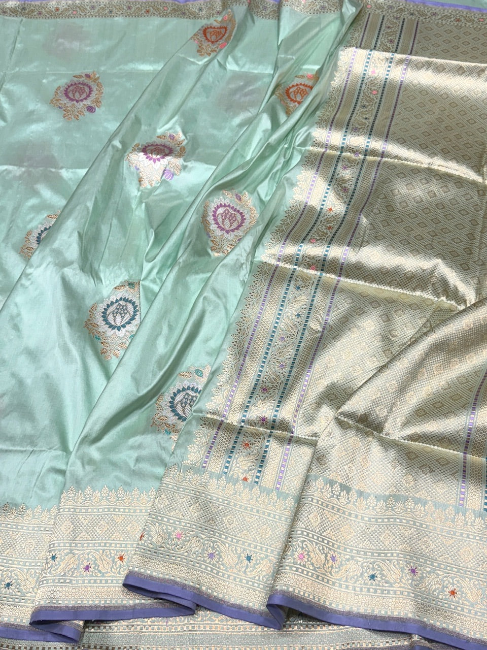 Pista Handwoven Banarasi Pure Silk Saree