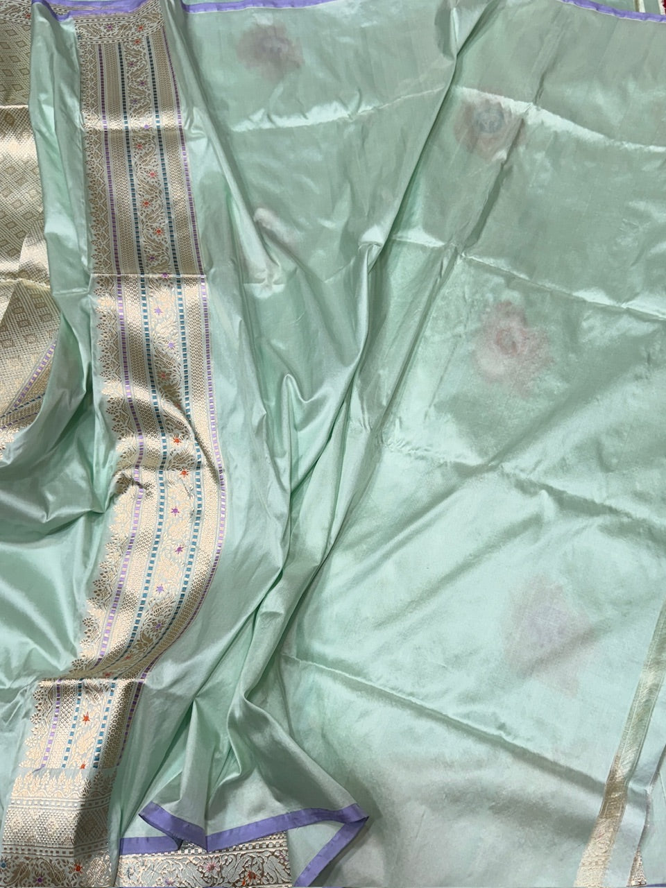 Pista Handwoven Banarasi Pure Silk Saree
