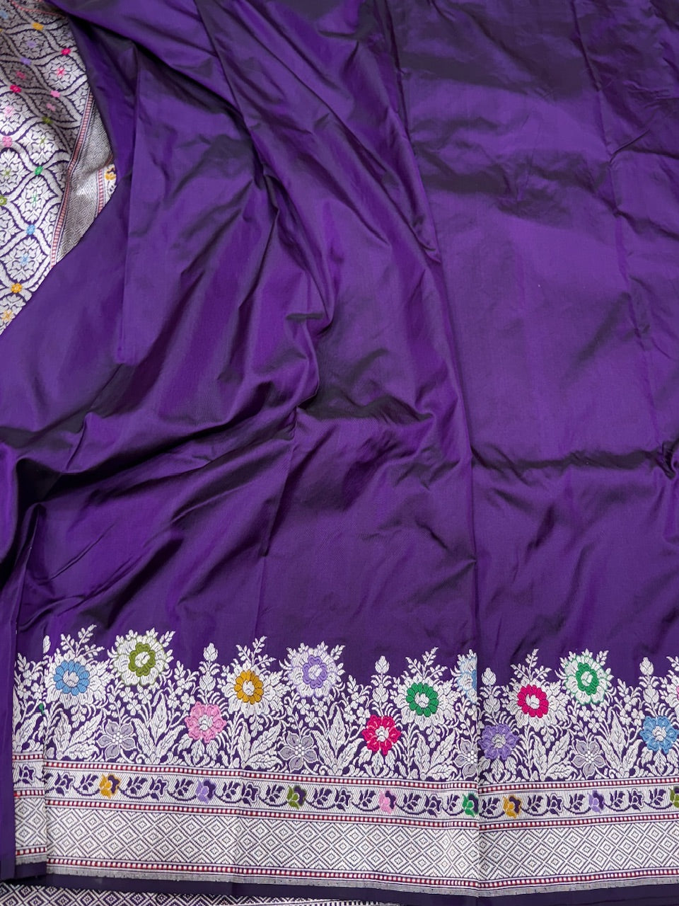 Purple Handwoven Banarasi Ektara Pure Silk Saree