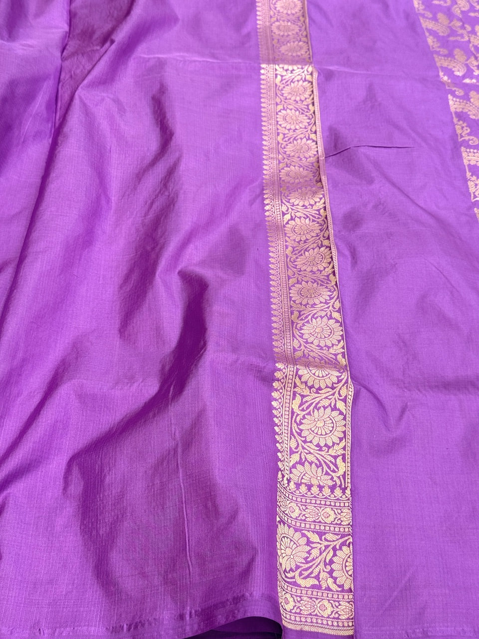 Lavender Banarasi Pure Silk Saree