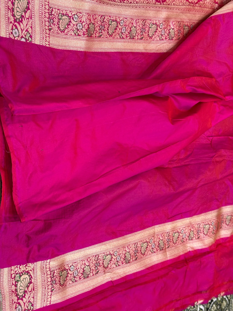 Rani Pink Minakari Pure Silk Saree