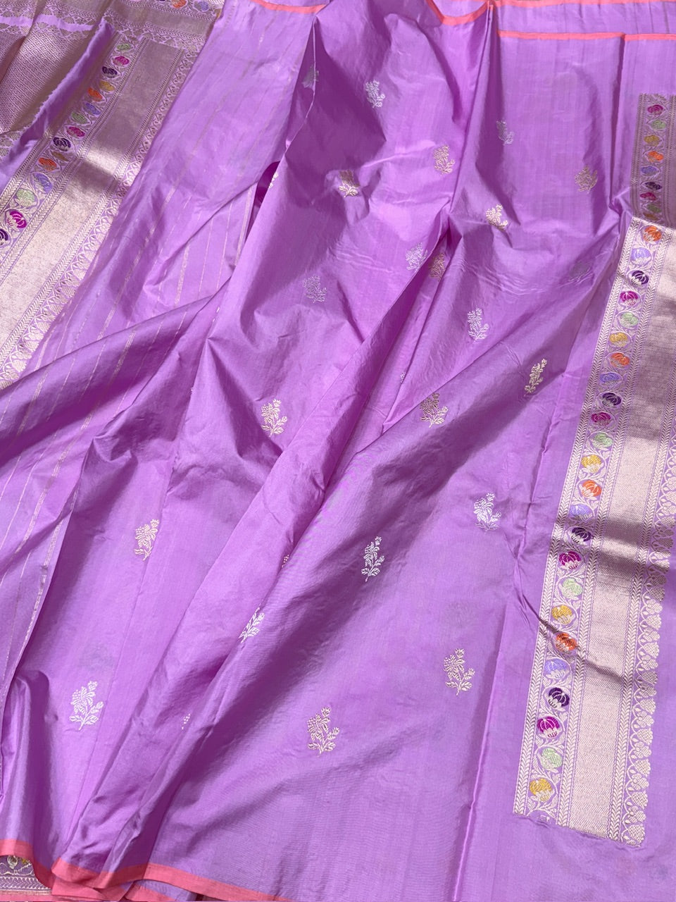 Lavender Handwoven Pure Banarasi Silk Saree