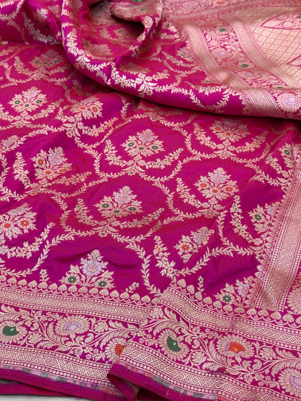 Banarasi Minakari Pure Katan Silk Saree | Pure Silk | Minakari Work | Cutwork Technique | Banarasi Katan Silk Saree