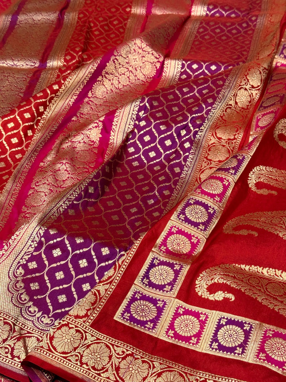 Multicolour Banarasi Pure Silk Saree β Cutwork Weave in 100% Pure Katan Silk