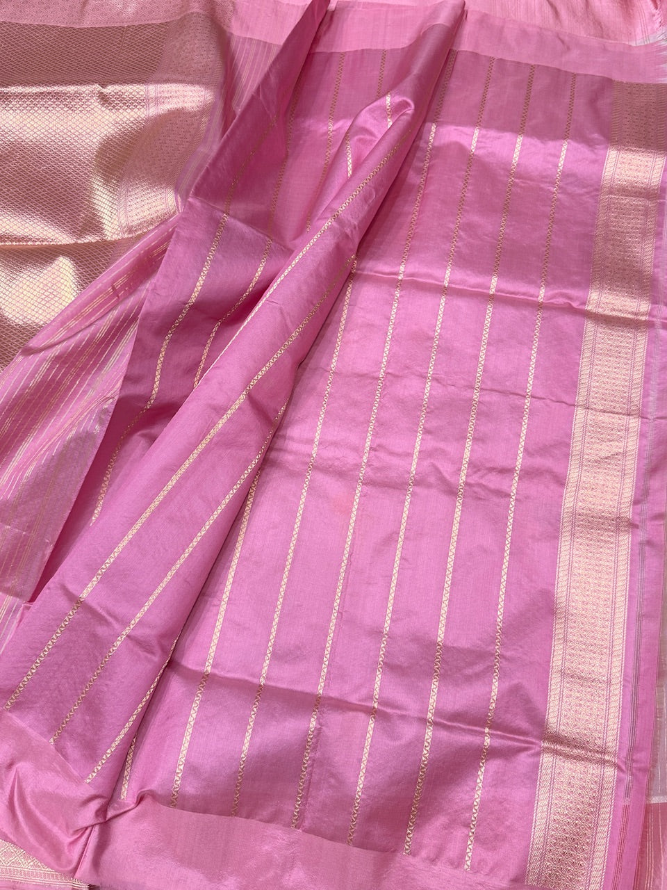 Baby Pink Handwoven Banarasi Pure Organza Saree