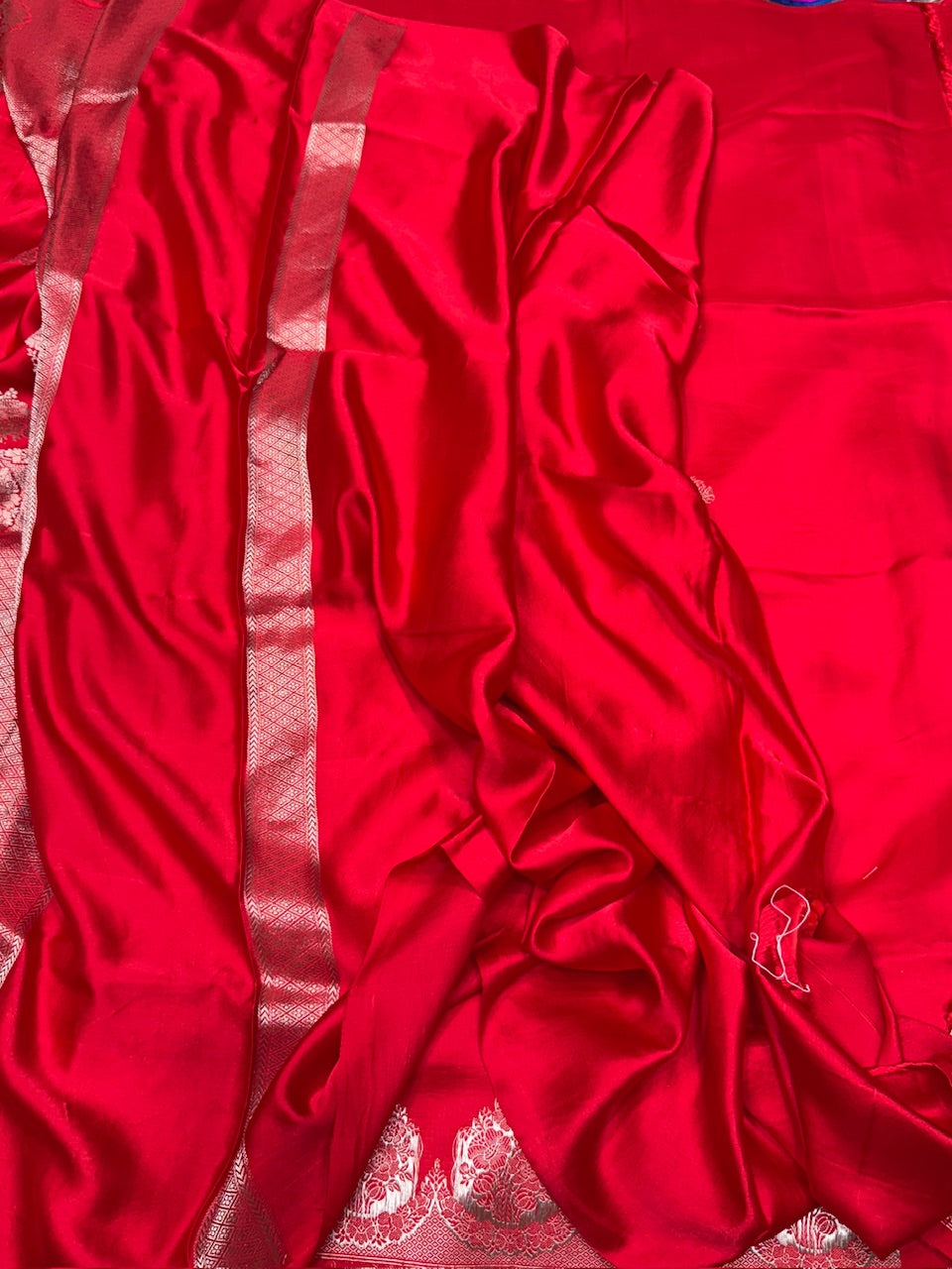 Red Handwoven Pure Mashru Banarasi Satin Silk Saree