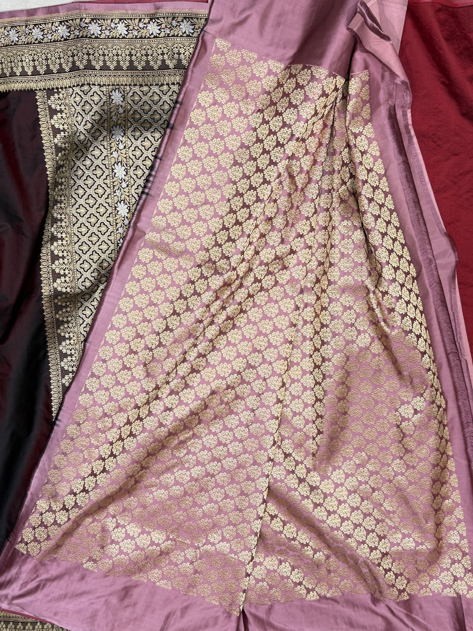 Handwoven Banarasi Pure Mashru Satin Silk Saree