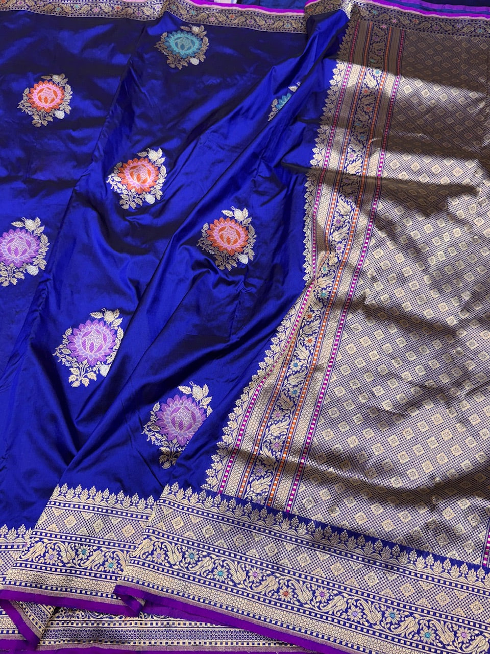 Royal Blue Handwoven Banarasi Pure Silk Saree