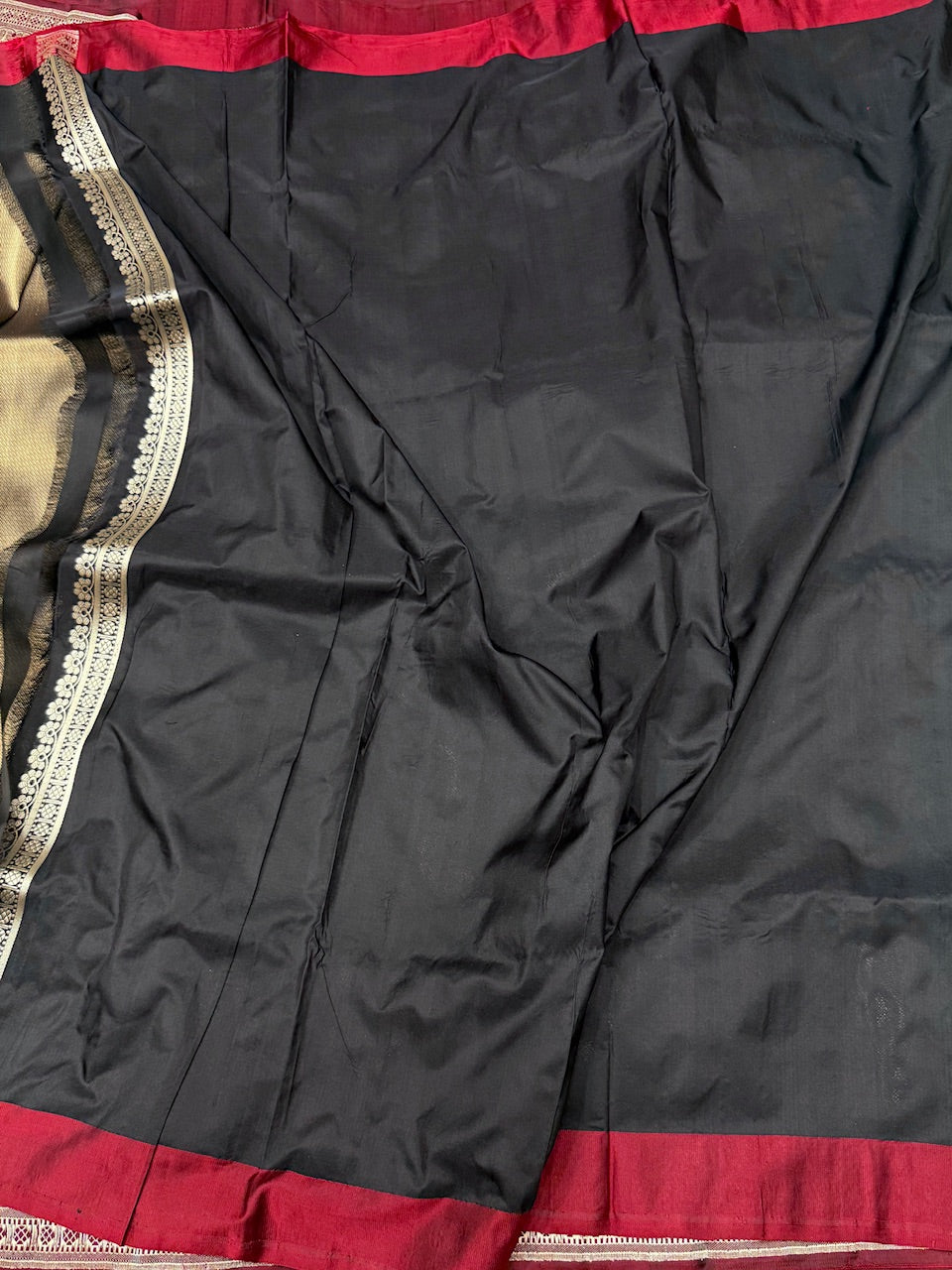 Black Handwoven Pure Silk Brocade Saree