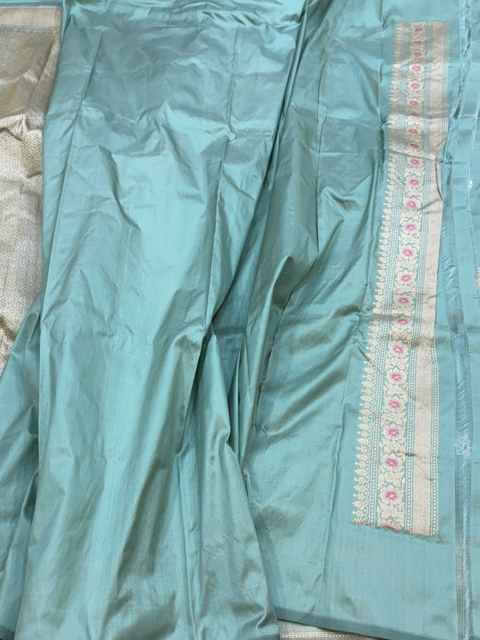 Sage Green Handwoven Banarasi Silk Saree