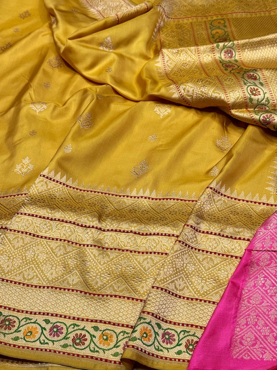 Yellow Handwoven Pure Ektara Silk Saree
