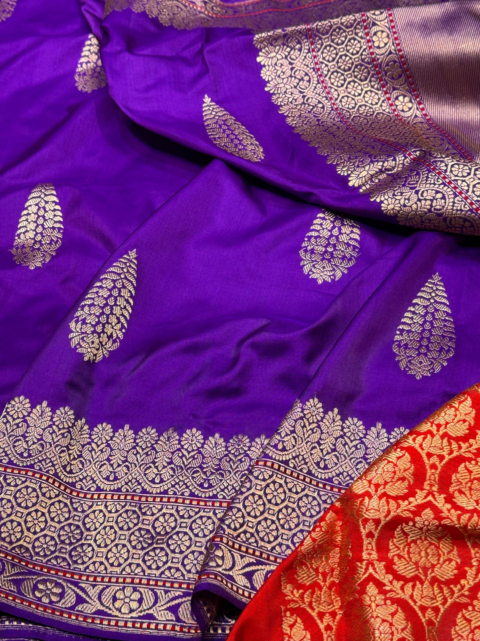 Purple Handwoven Pure Ektara Silk Saree