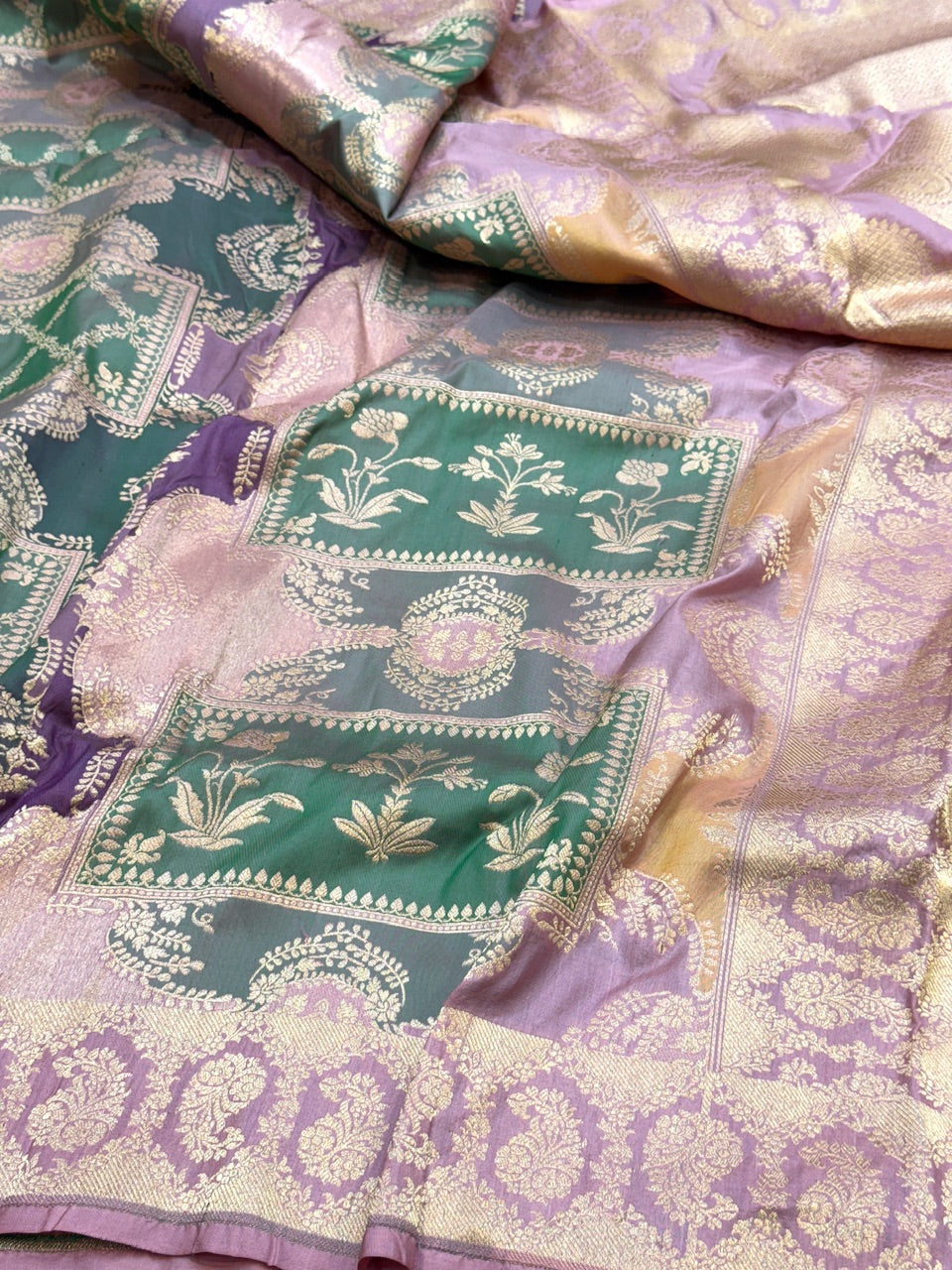 Yellow Banarasi Rangkaat Pure Silk Saree