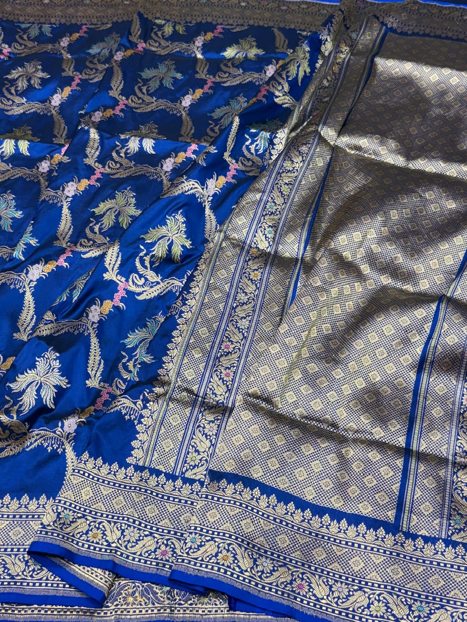 Royal Blue Handwoven Pure Banarasi Silk Saree