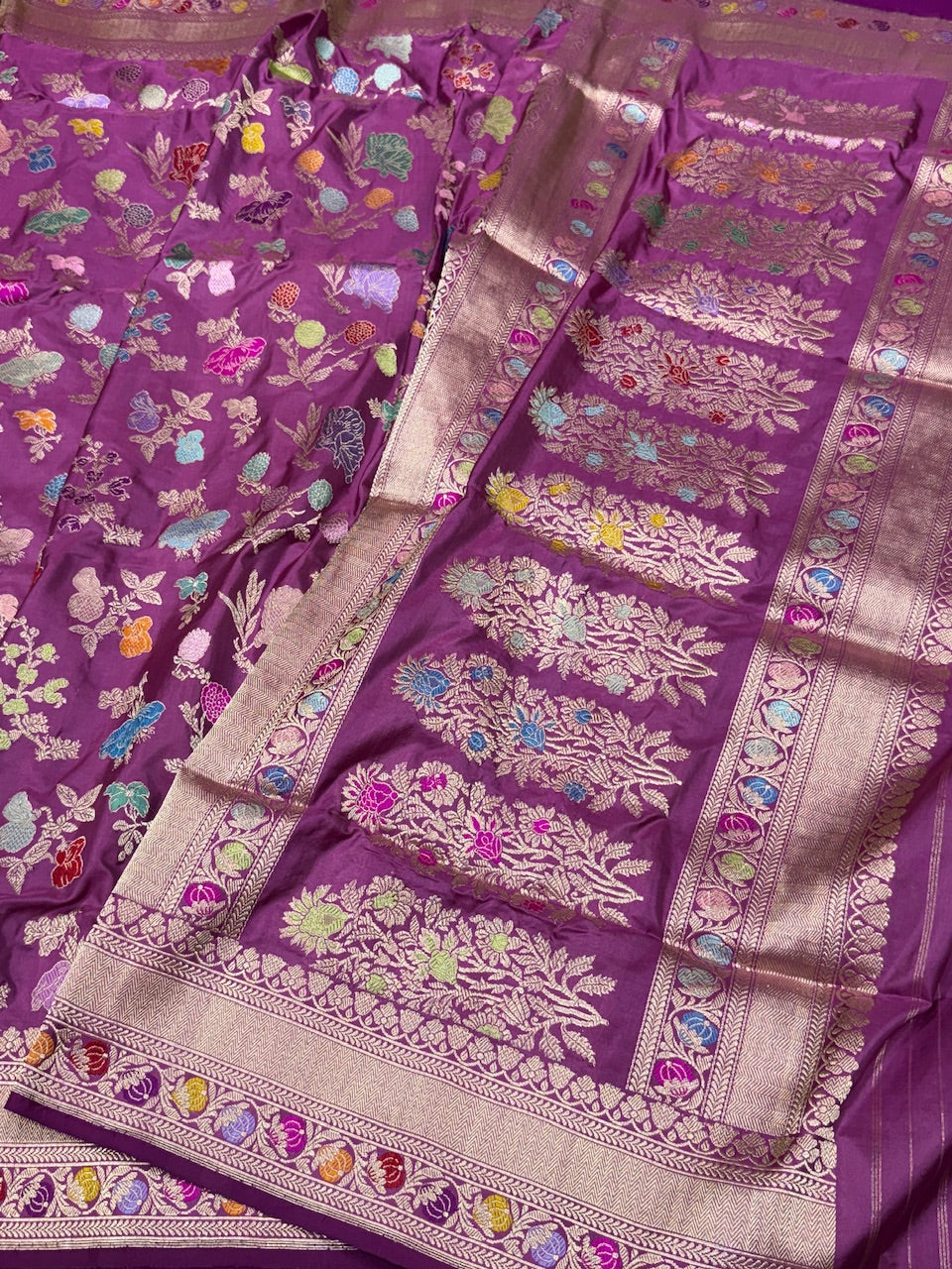 Magenta Pink Handwoven Pure Banarasi Silk Saree