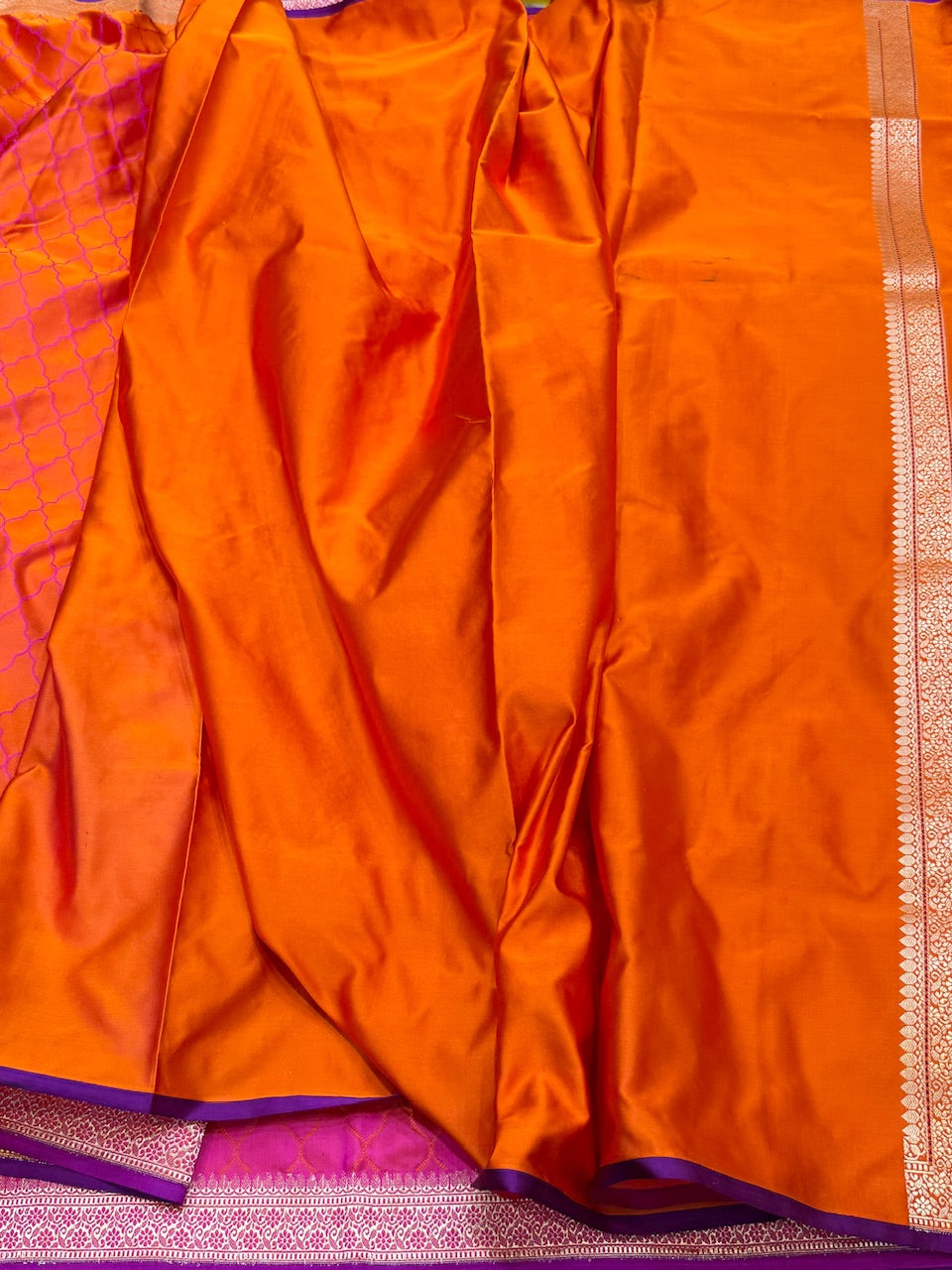 Handwoven Pure Banarasi Satin Tanchoi Silk Saree