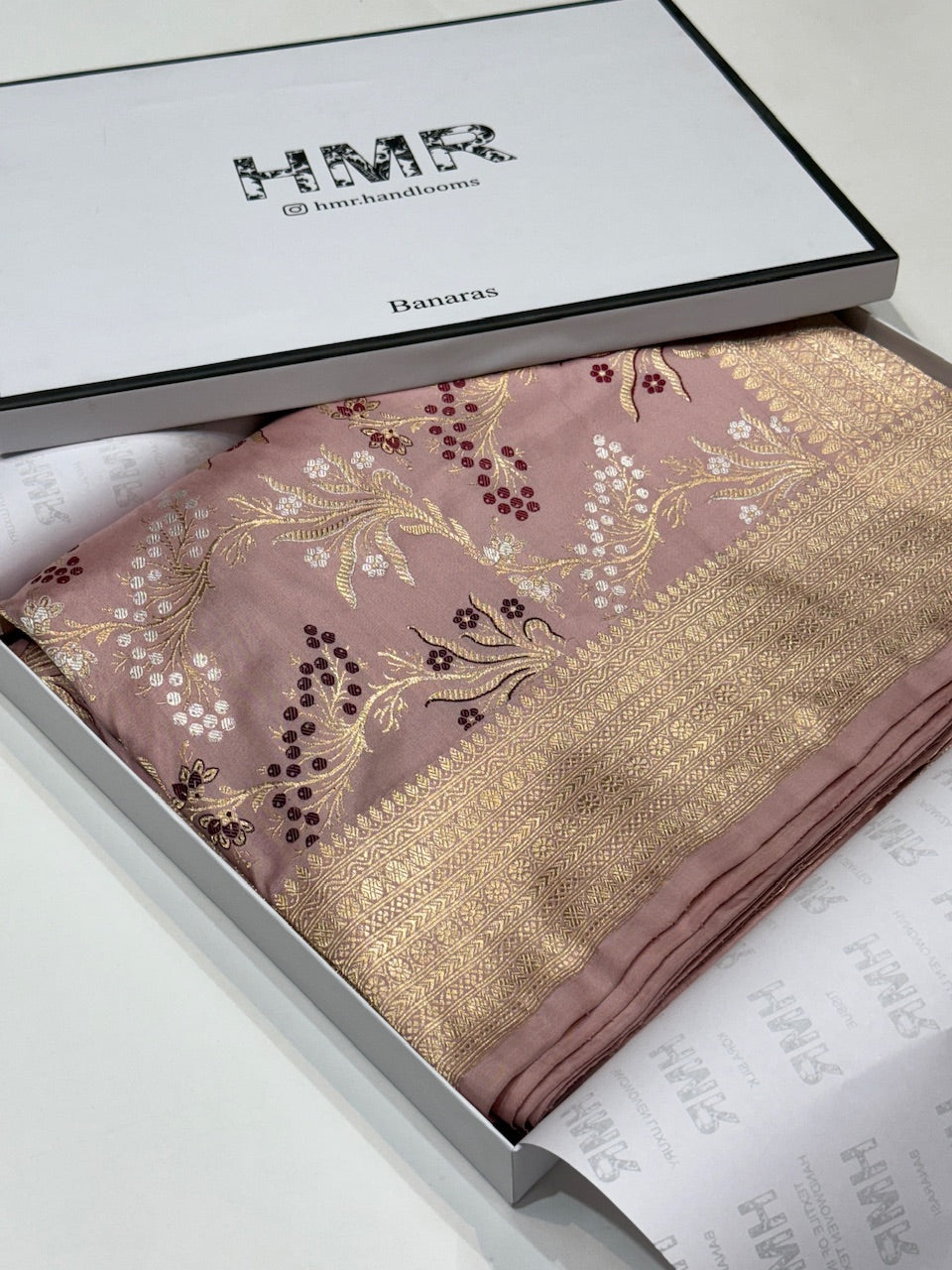 Lilac Handwoven Banarasi Pure Silk Saree