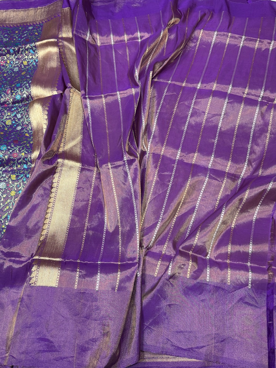 Rose Gold Handwoven Banarasi Pure Tissue Saree