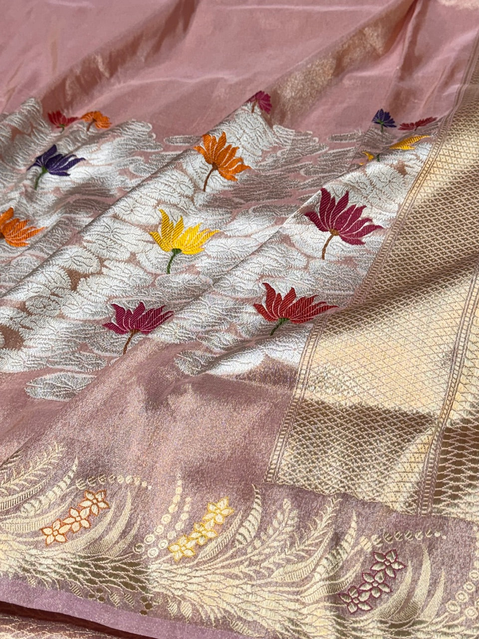 Lilac Handwoven Tissue Saree