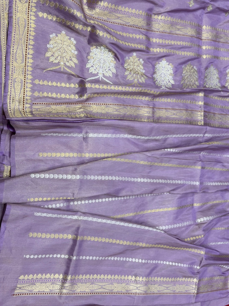 Lavender Handwoven Pure Ektara Tissue Saree