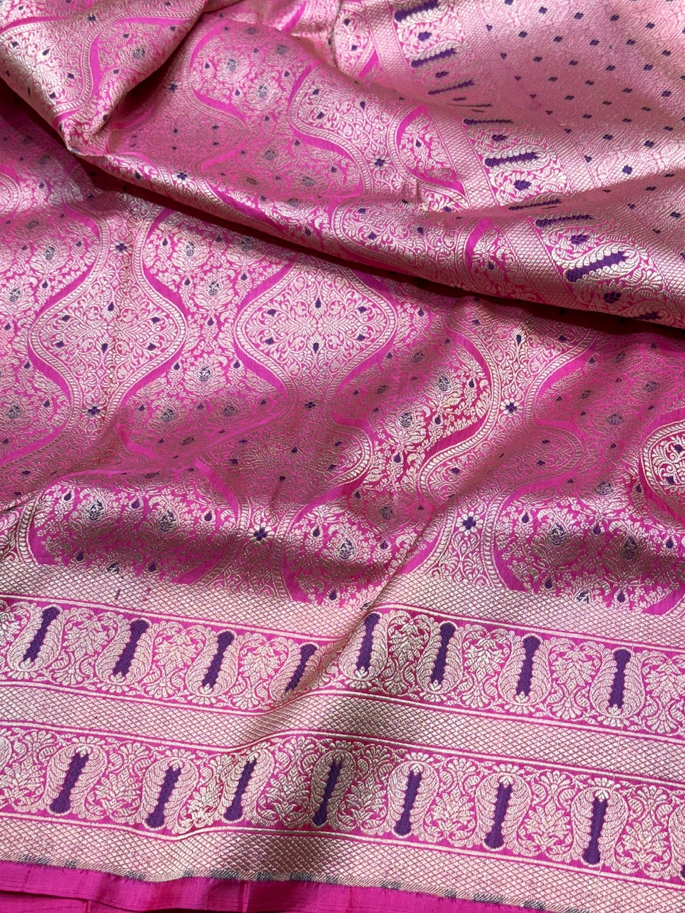 Pink Minakari Pure Silk Brocade Saree