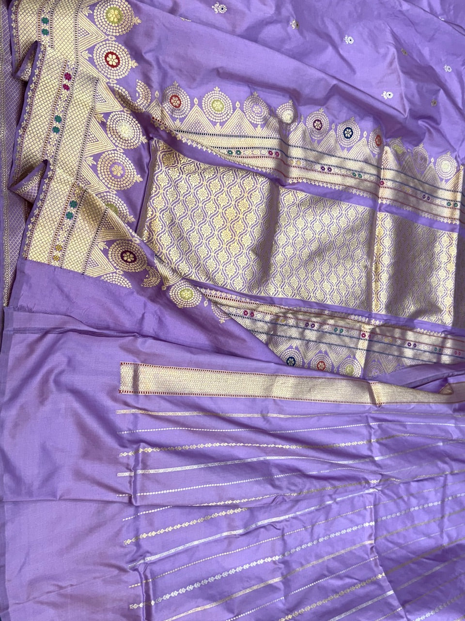 Lavender Handwoven Pure Katan Silk Saree