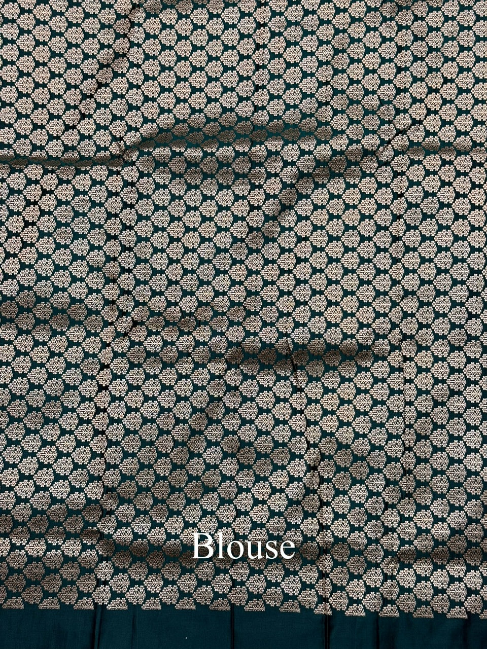 Bottle Green Handwoven Banarasi Pure Mashru Satin Silk Saree