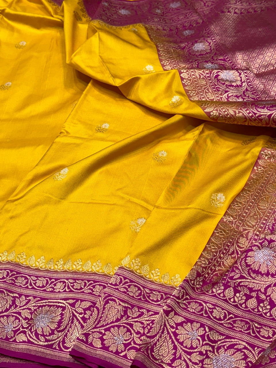 Yellow Handwoven Ektara Silk Saree