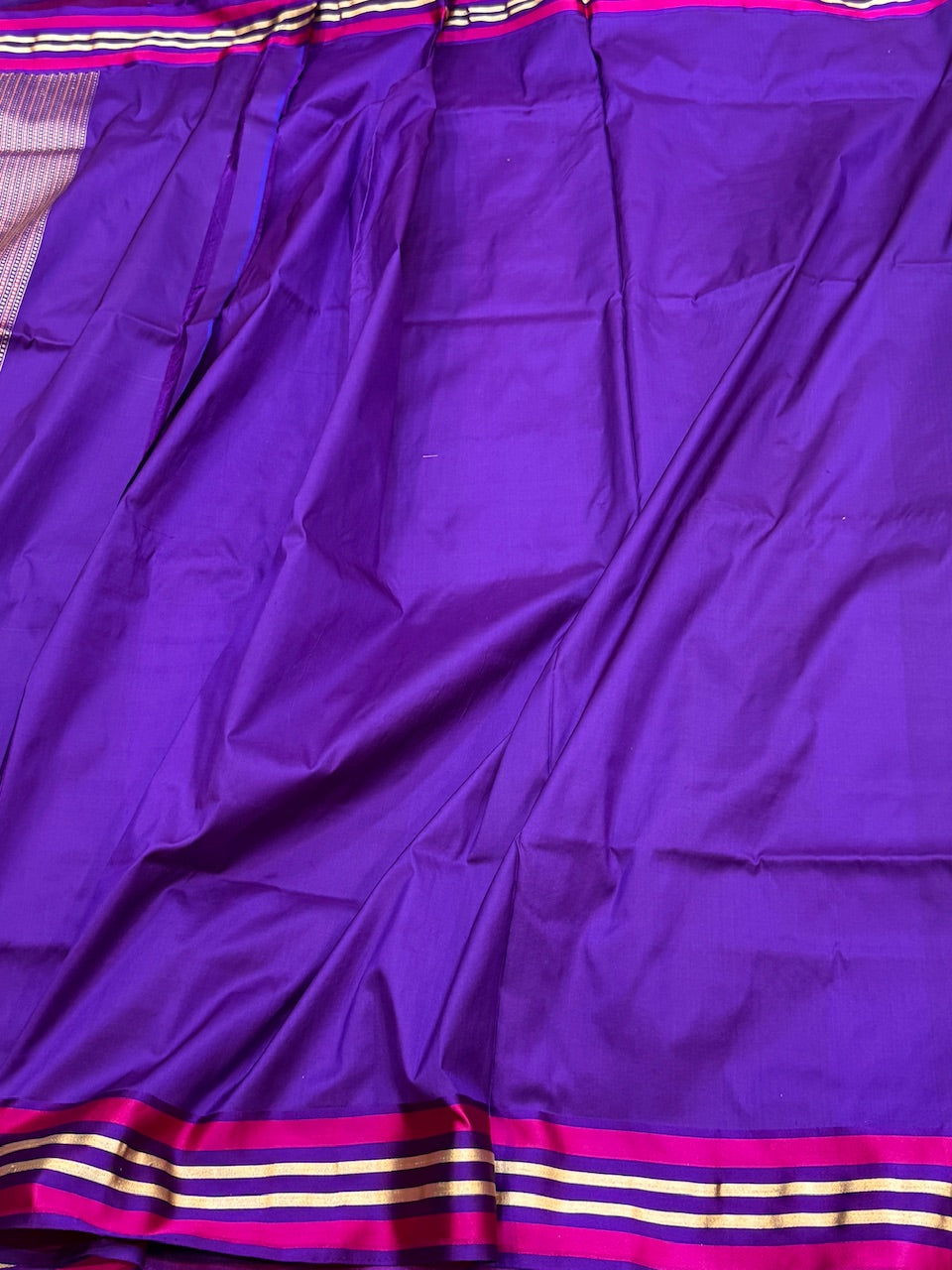 Handwoven Pure Banarasi Satin Border Saree