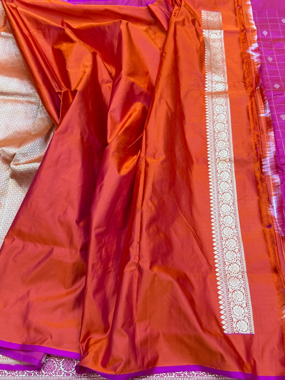 Handwoven Banarasi Mashru Satin Silk Saree