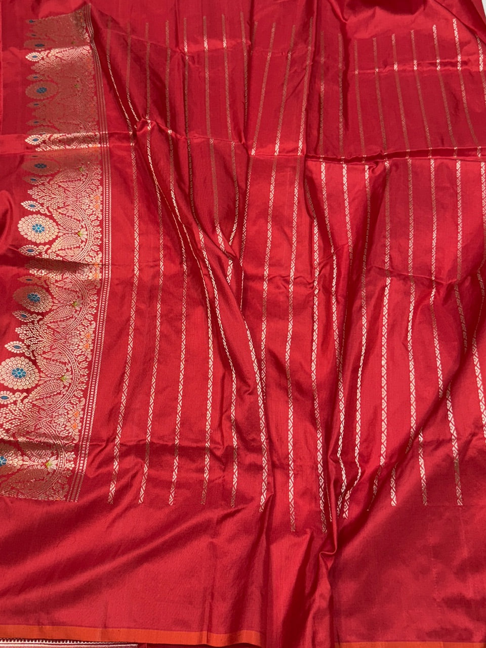 Red Handwoven Banarasi Pure Silk Saree