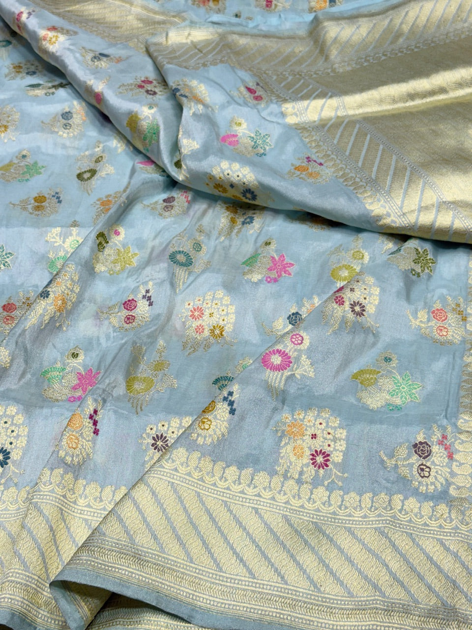 Handwoven Pure Katan Tissue Saree