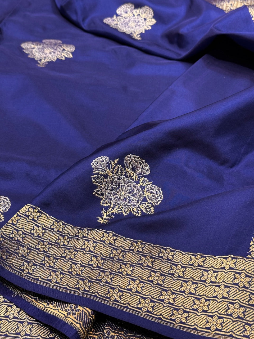 Navy Blue Handwoven Ektara Silk Saree