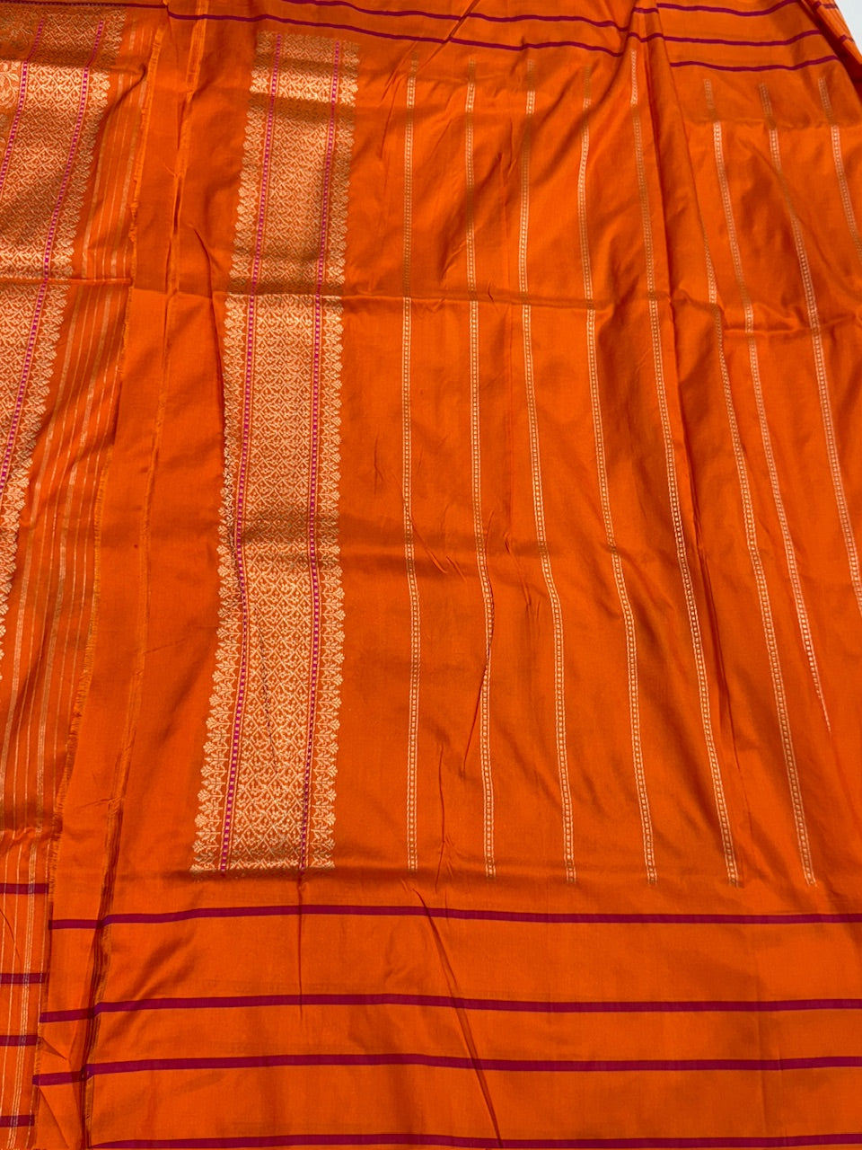 Orange Handwoven Pure Banarasi Silk Saree
