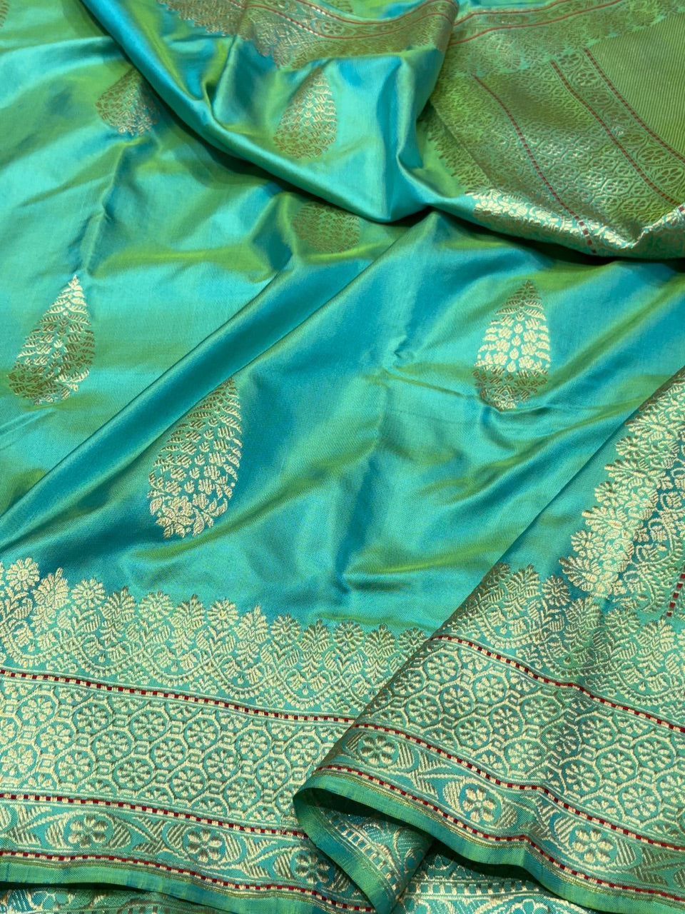 Sea Green Handwoven Ektara Pure Silk Saree