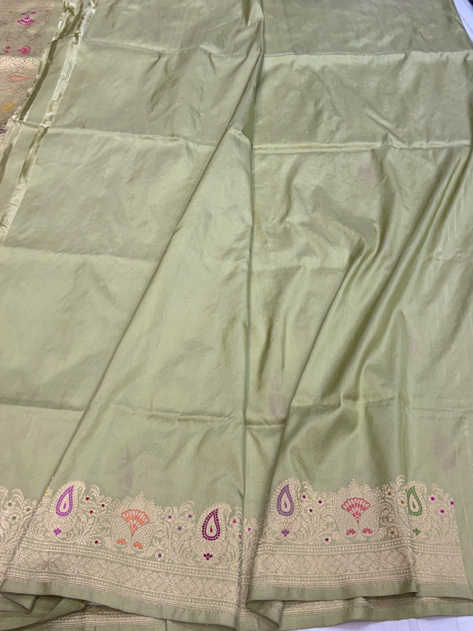 Pista Handwoven Banarasi Pure Silk Saree