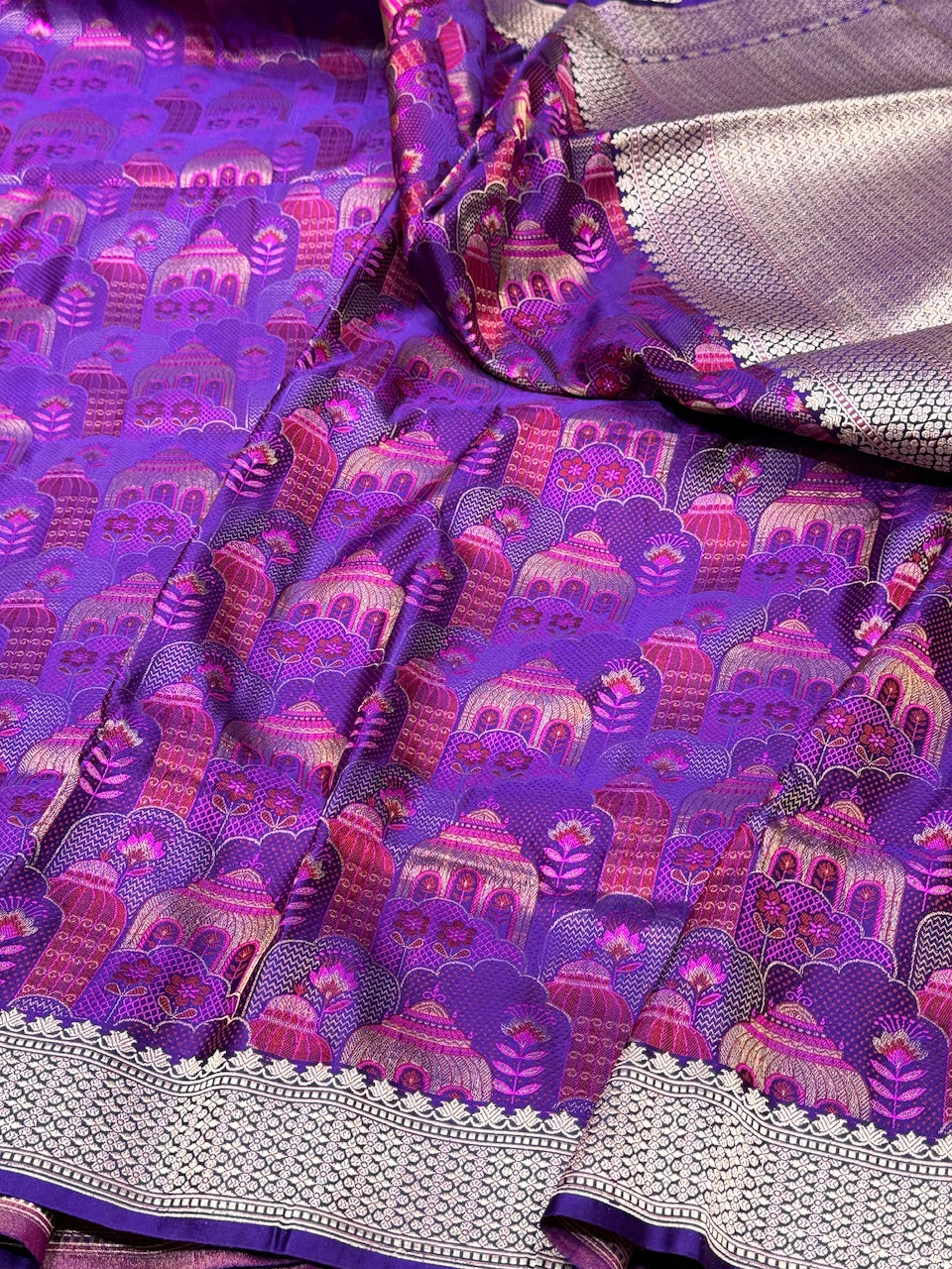 Handwoven Banarasi Satin Tanchoi Silk Saree