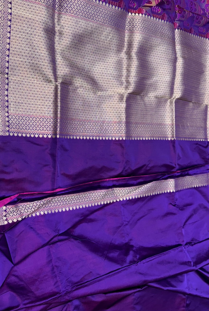 Handwoven Banarasi Satin Tanchoi Silk Saree