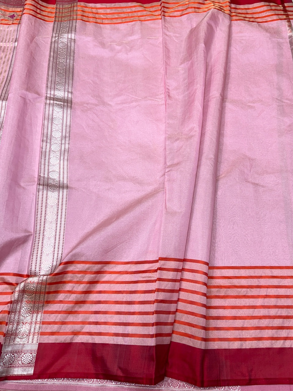 Baby Pink Handwoven Pure Banarasi Ektara Tissue Silk Saree