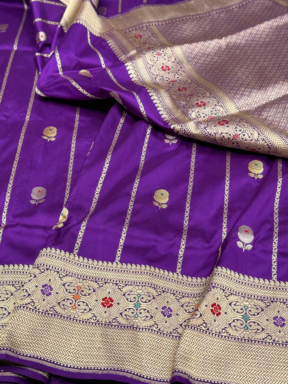 Purple Handwoven Pure Silk Saree