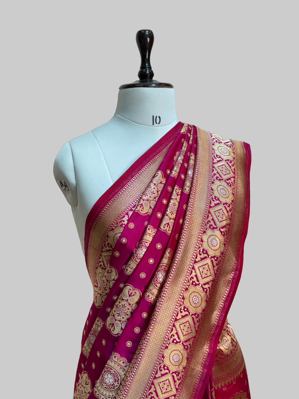 Rani Pink Sona Rupa Pure Silk Saree