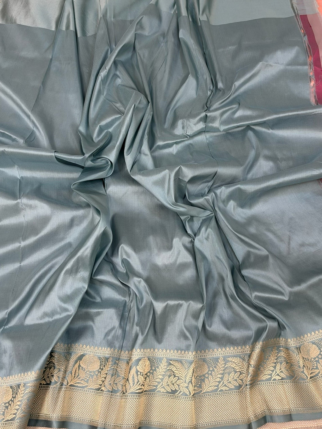 Peach Handwoven Pure Banarasi Silk Saree